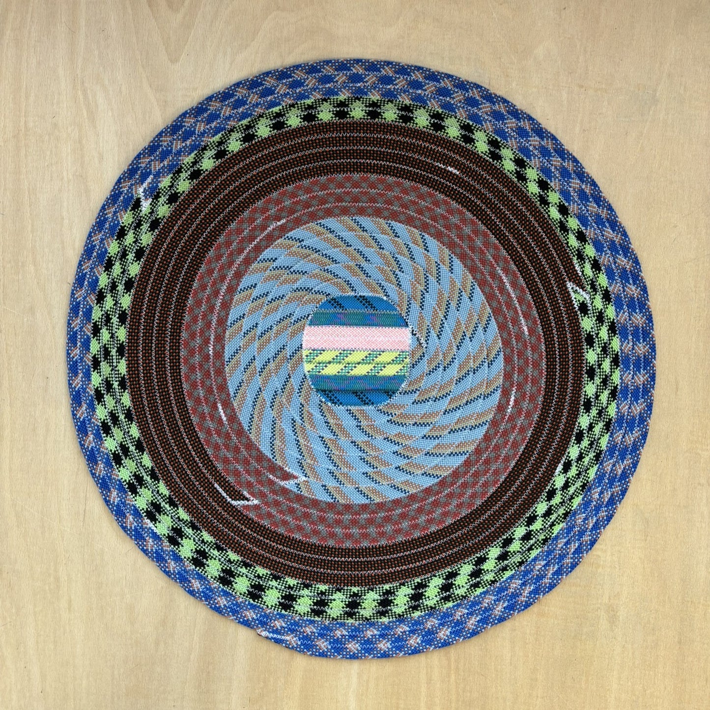 Upcycled Climbing Rope Rug - Blues & Greens