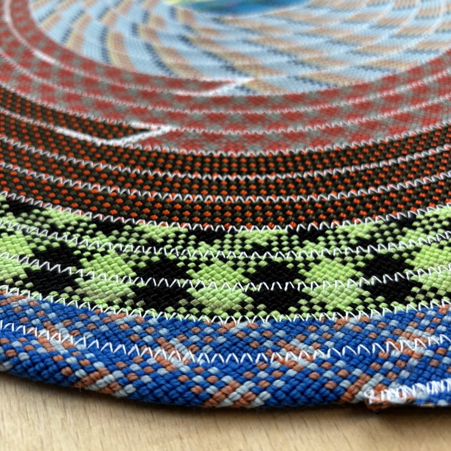 Upcycled Climbing Rope Rug - Blues & Greens