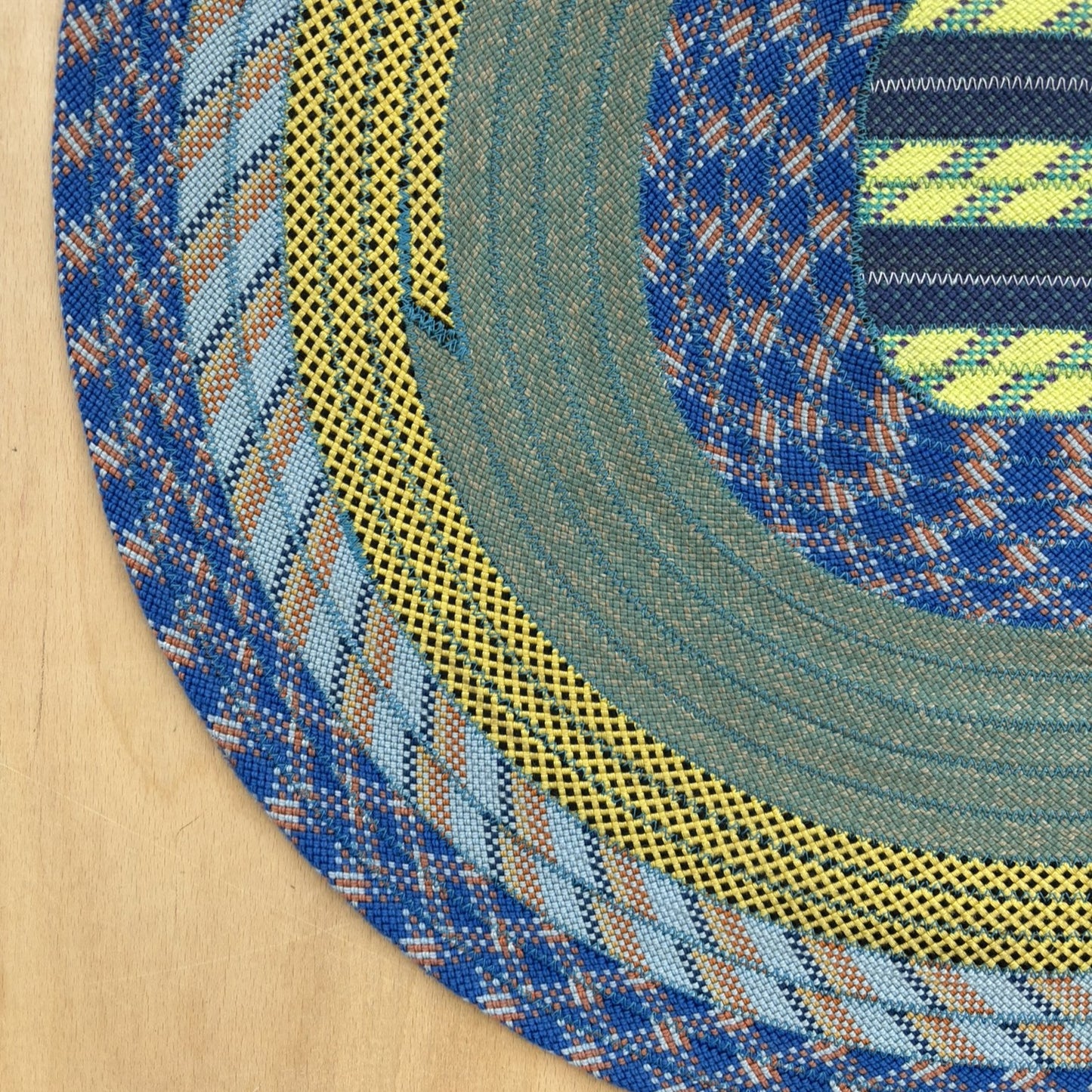 Upcycled Climbing Rope Rug - Blues & Greens