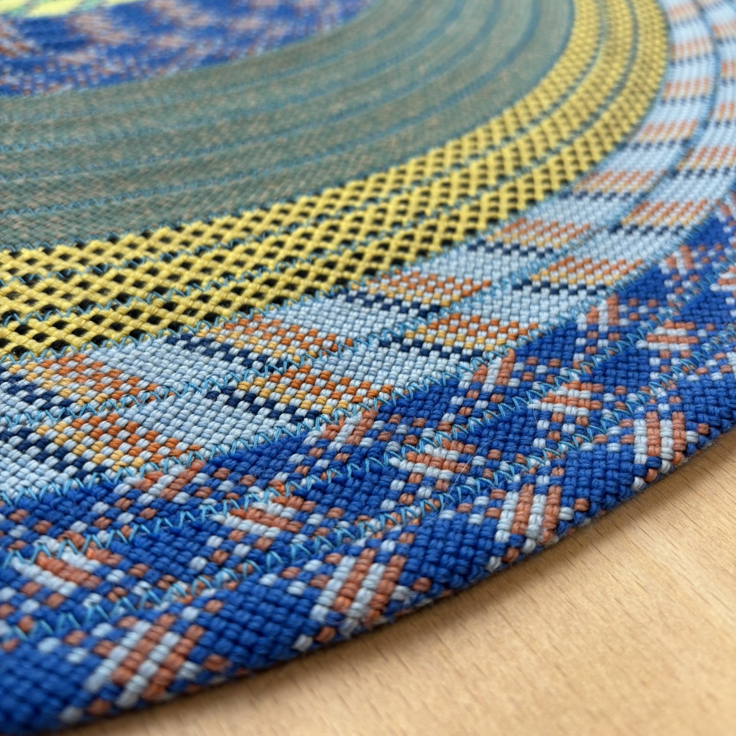 Upcycled Climbing Rope Rug - Blues & Greens