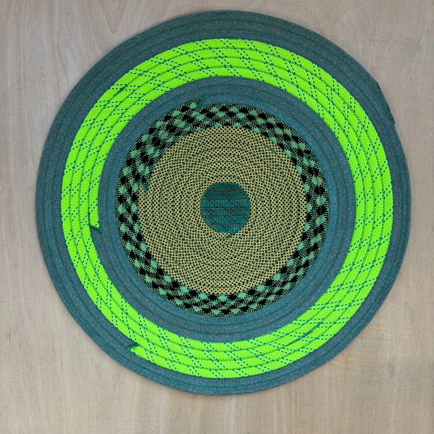 Upcycled Climbing Rope Rug - Blues & Greens