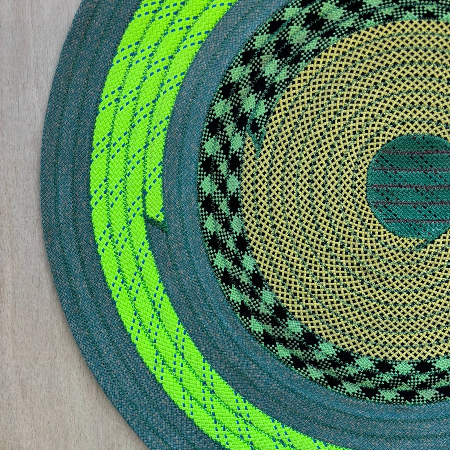 Upcycled Climbing Rope Rug - Blues & Greens