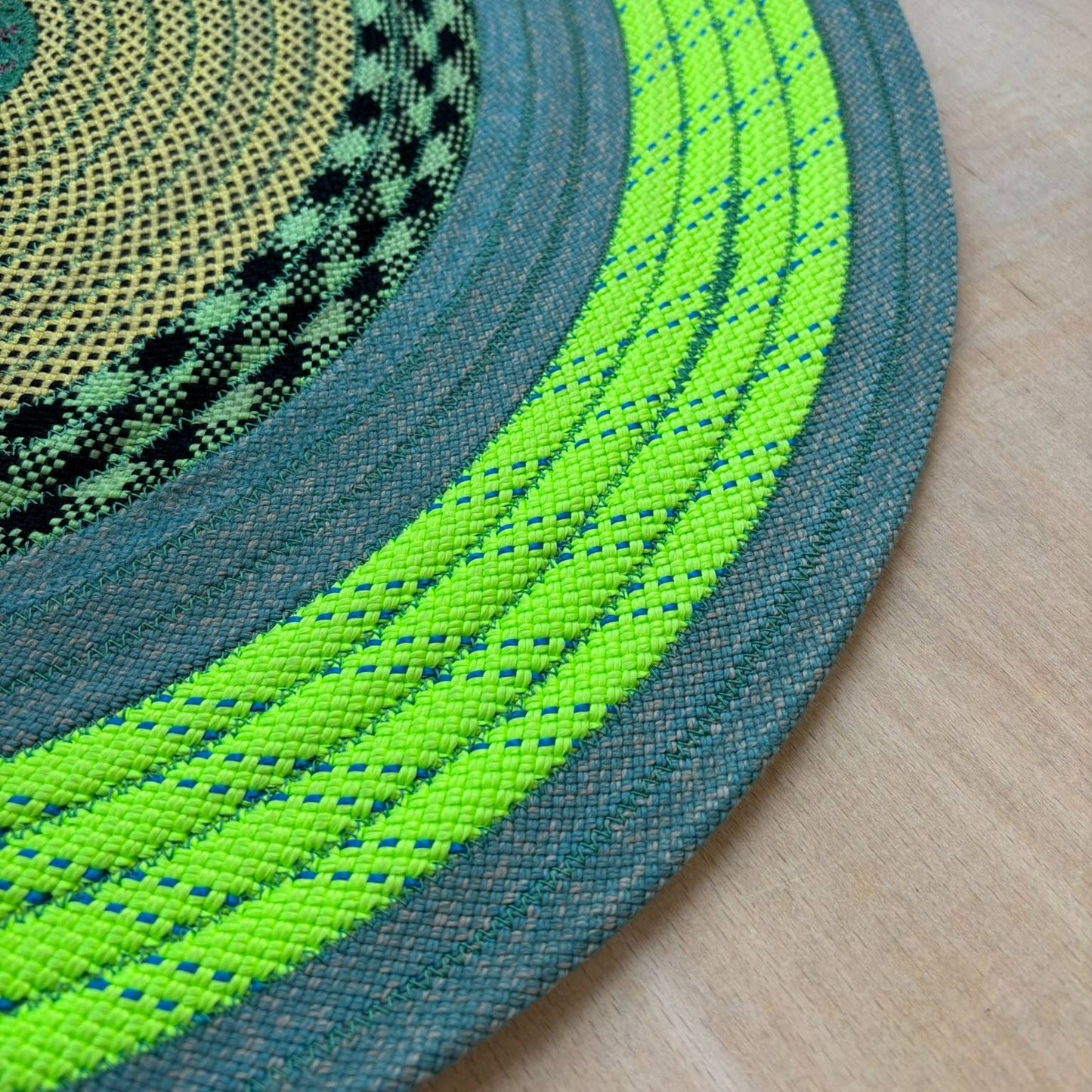 Upcycled Climbing Rope Rug - Blues & Greens