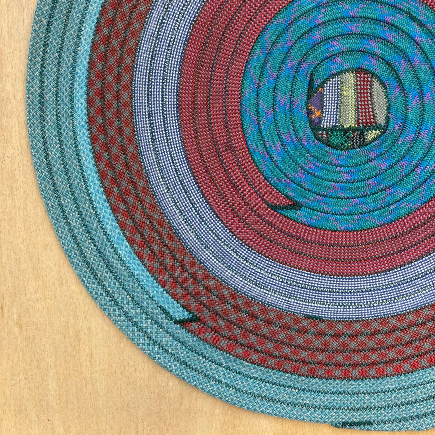 Upcycled Climbing Rope Rug - Blues & Greens