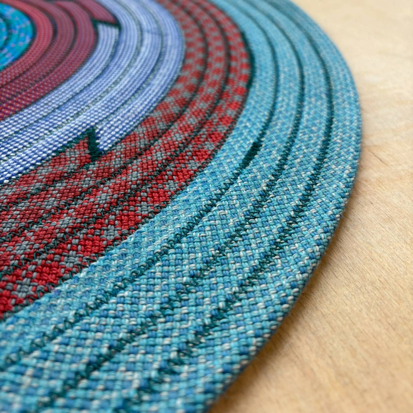 Upcycled Climbing Rope Rug - Blues & Greens
