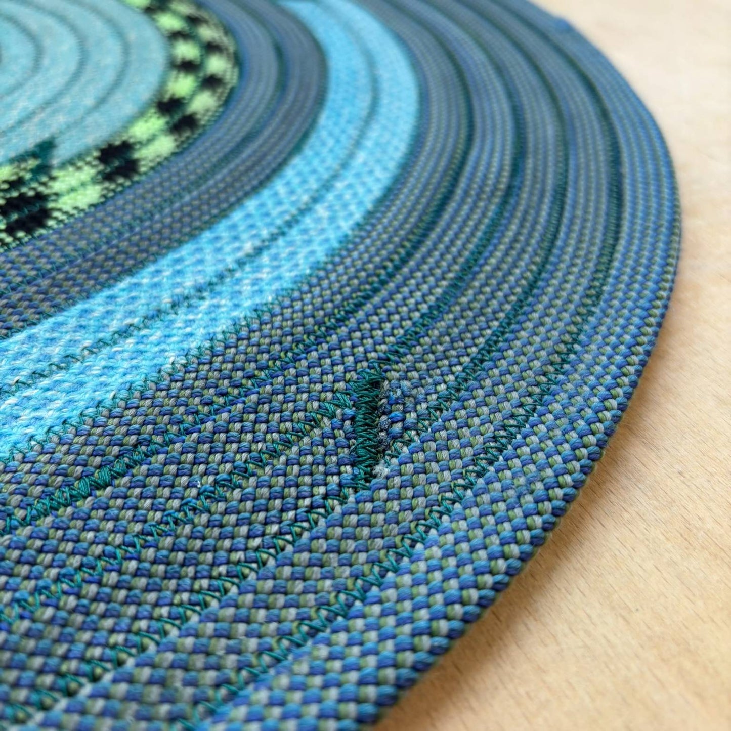 Upcycled Climbing Rope Rug - Blues & Greens