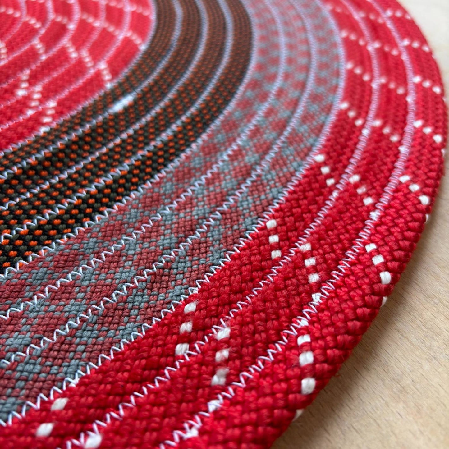 Upcycled Climbing Rope Rugs - Reds