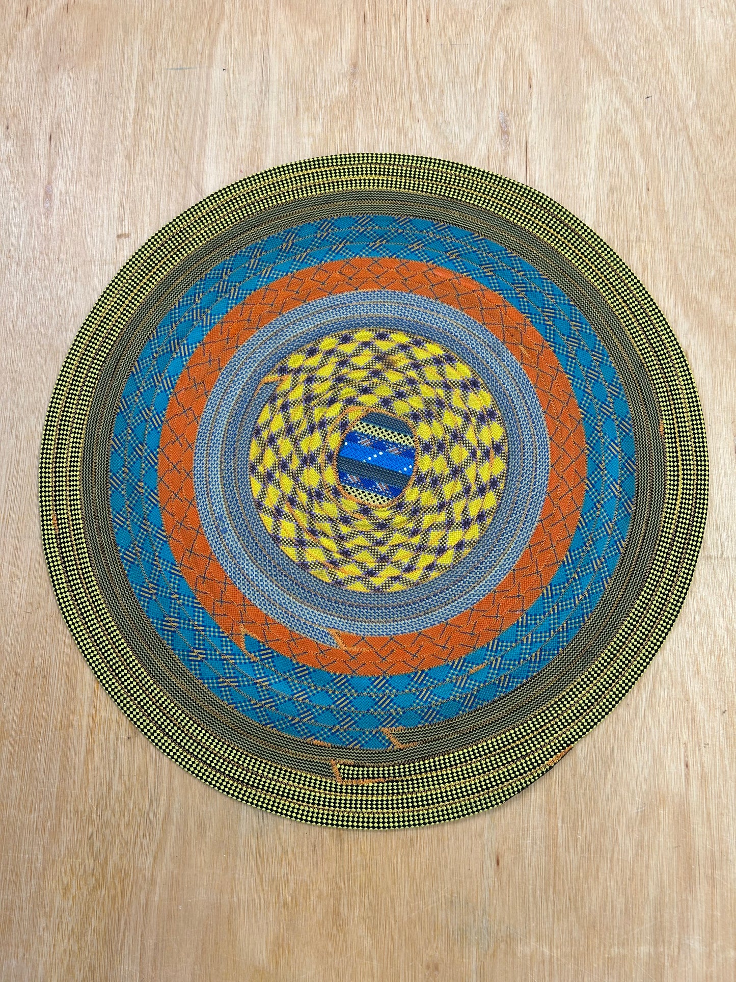 Upcycled Climbing Rope Rug - Blues & Greens