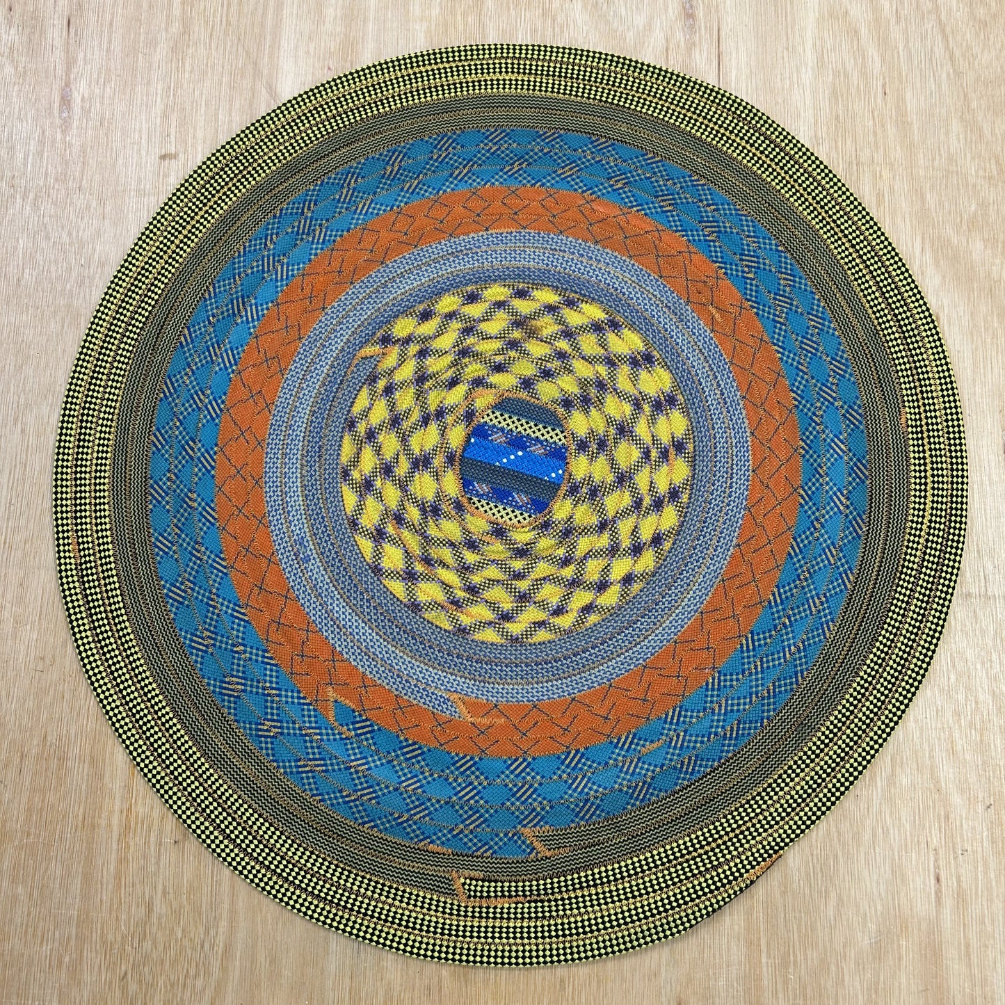 Upcycled Climbing Rope Rug - Blues & Greens