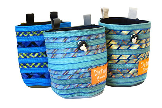 Blue recycled rope climbing chalk bag