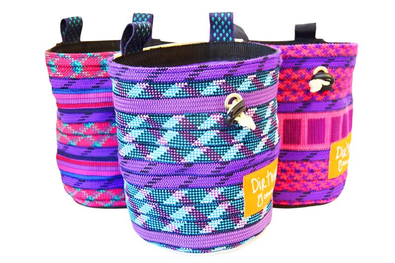 Purple rope climbing chalk bag