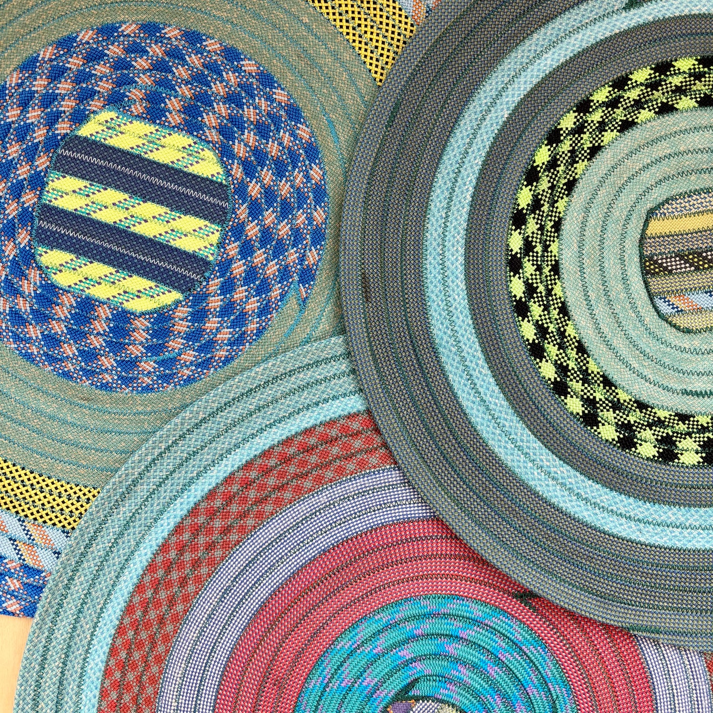 Upcycled Climbing Rope Rug - Blues & Greens