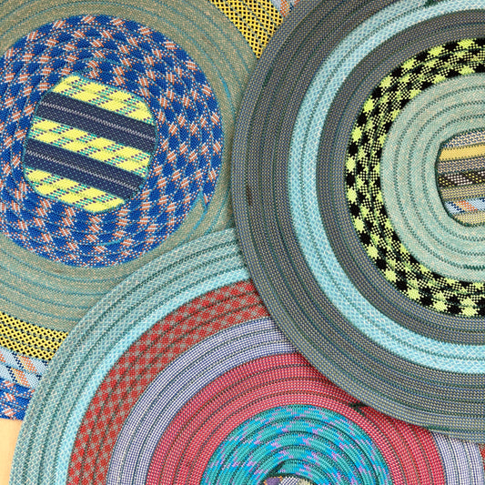 Upcycled Climbing Rope Rug - Blues & Greens