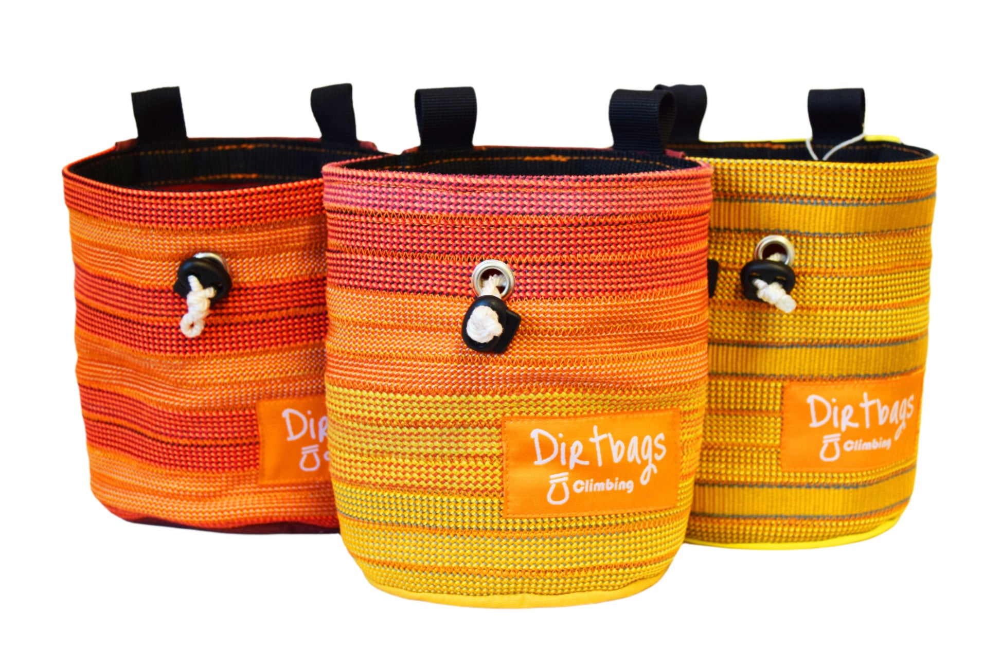 Orange recycled climbing rope chalk bag