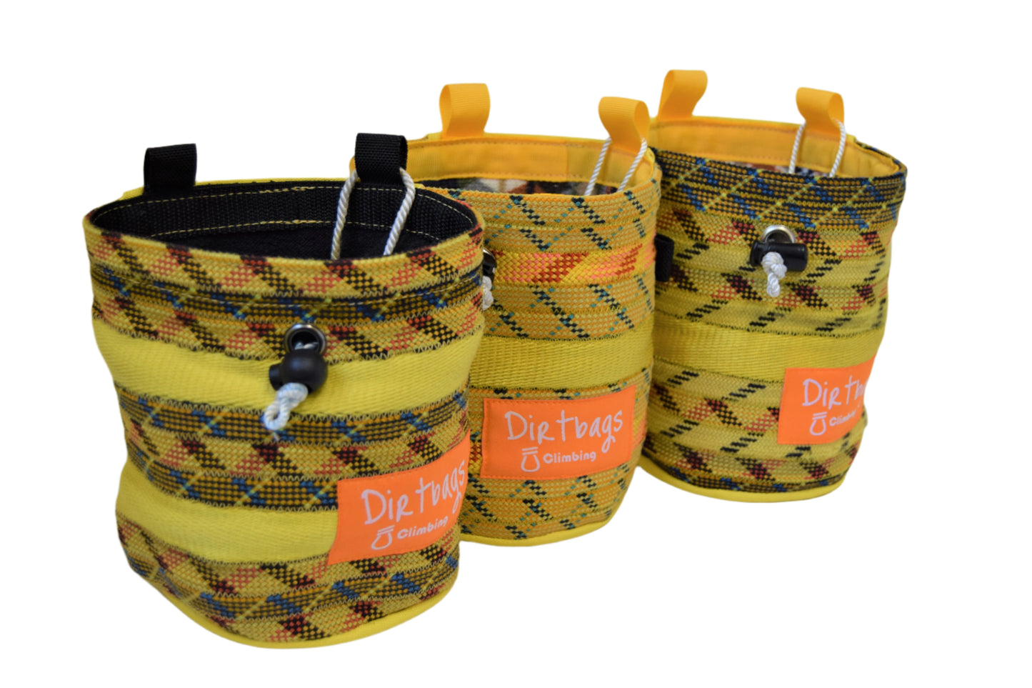 yellow recycled climbing rope chalk bag