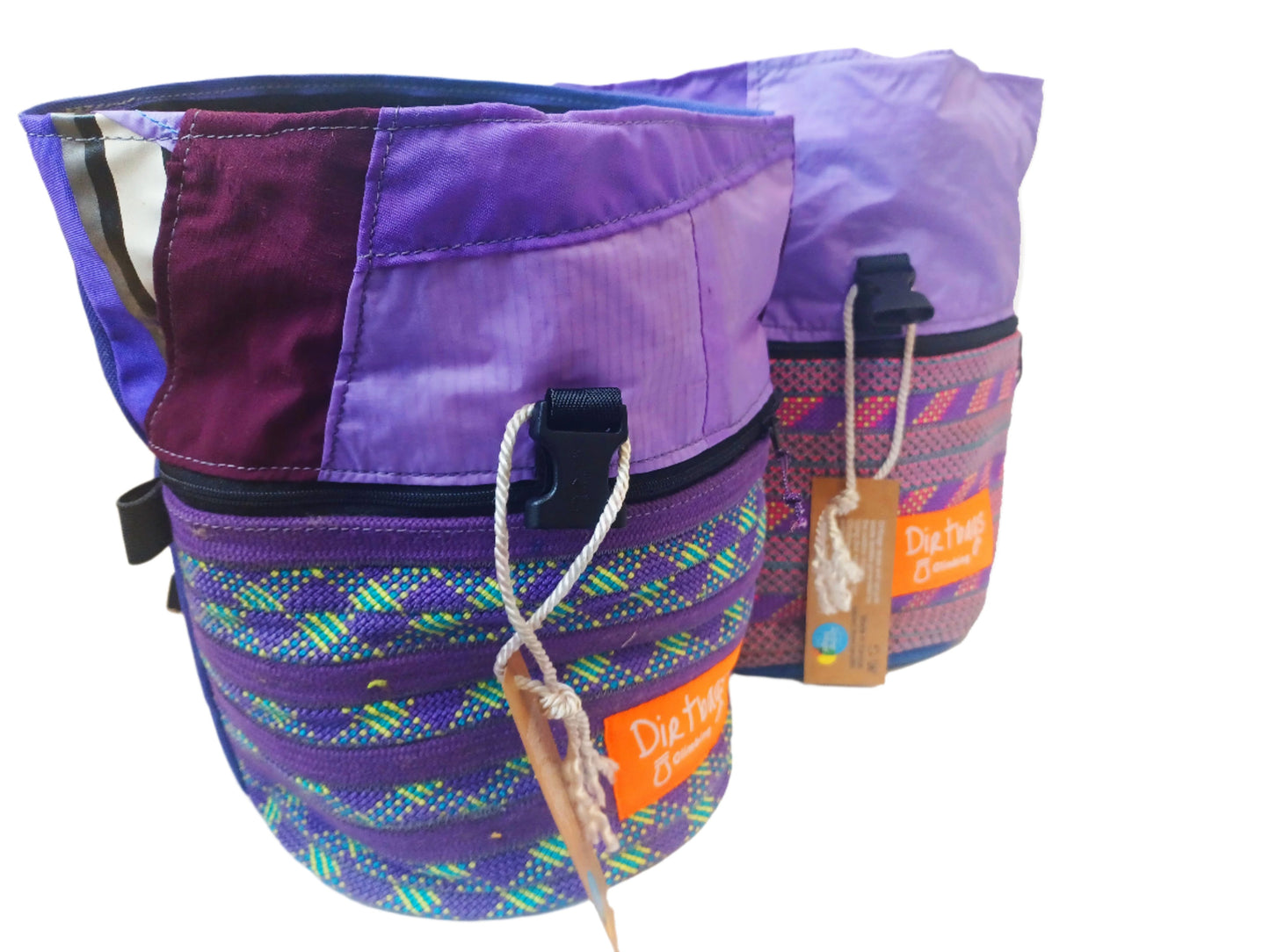 purple recycled climbing rope boulder bag