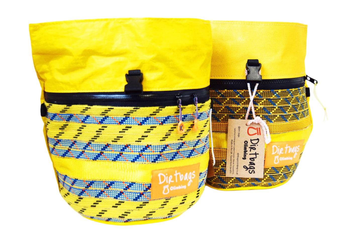 yellow recycled climbing rope boulder bag